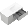 Mexen Orio bathroom cabinet 90 cm with Vela right basin, 2S, 1D, gray matte/white matte - 91A13-09047-3-BBFFF62-W23P01