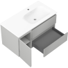 Mexen Orio armario de baño de 90 cm con lavabo Vela derecho, 2S, 1D, gris mate/blanco mate - 91A13-09047-3-BBFFF62-W23P01