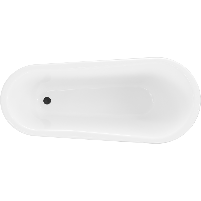Mexen Retro fristående badkar 170 x 75 cm, vit/svart, svarta ben - 53251707575-70