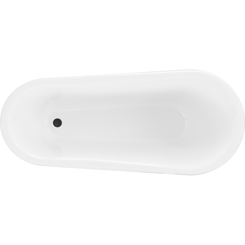 Mexen Retro vapaasti seisova kylpyamme 170 x 75 cm, valkoinen/musta, mustat jalat - 53251707575-70