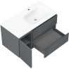 Mexen Orio bathroom cabinet 90 cm with right Vela sink, 2S, 1D, graphite matte/white matte - 91A13-09047-3-BBFFF66-W23P01