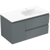 Mexen Orio armoire de salle de bain 90 cm avec lavabo Vela à droite, 2T, 1P, graphite mat/blanc mat