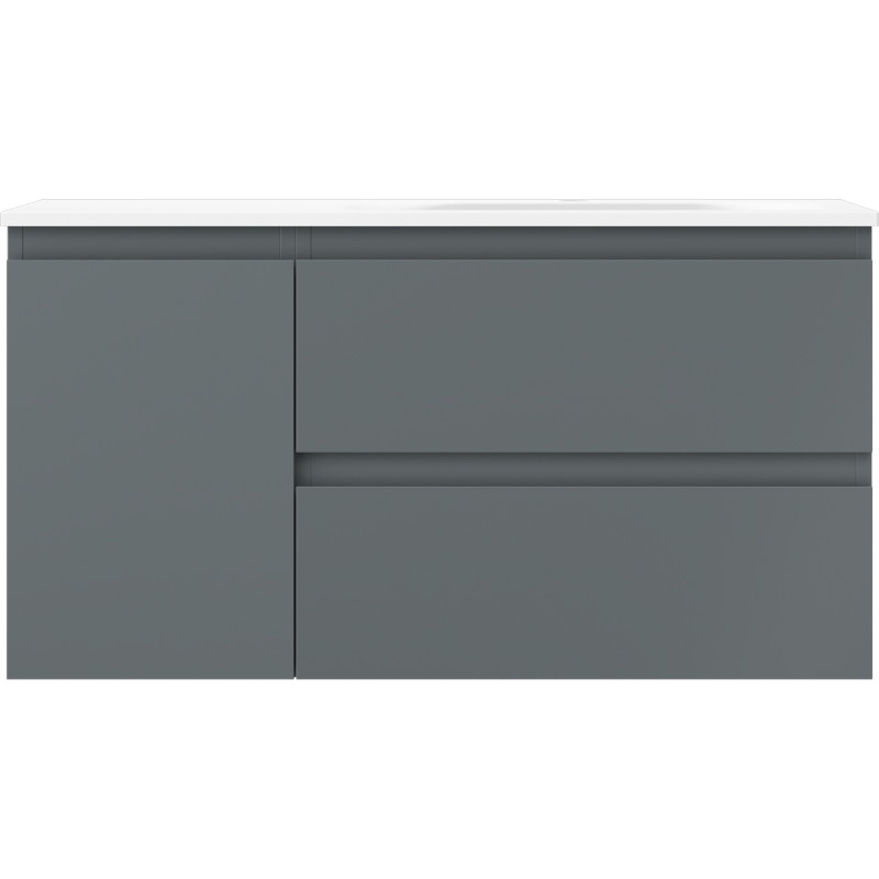 Mexen Orio badkamerkast 90 cm met wastafel Vela rechts, 2S, 1D, grafiet mat/wit mat - 91A13-09047-3-BBFFF66-W23P01