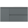 Mexen Orio Badezimmerschrank 90 cm mit Waschbecken Vela rechts, 2S, 1D, Graphit matt/weiß matt - 91A13-09047-3-BBFFF66-W23P01