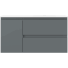 Mexen Orio bathroom cabinet 90 cm with right Vela sink, 2S, 1D, graphite matte/white matte - 91A13-09047-3-BBFFF66-W23P01