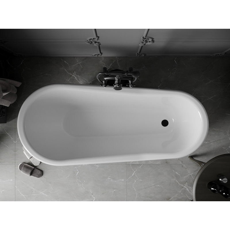 Mexen Retro freestanding bathtub 170 x 75 cm, white/black, black legs - 53251707575-70