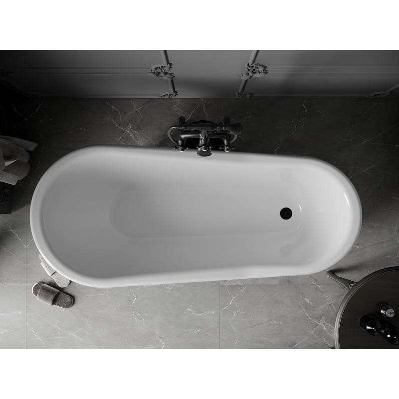 Mexen Retro vann, vabalt seisev 170 x 75 cm, valge/must, mustad jalad - 53251707575-70