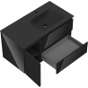 Mexen Orio 90 cm Bathroom Cabinet with Vela Right Sink, 2S, 1D, Black Gloss/Black Matte - 91A13-09047-3-BBFFF70-W23P71
