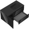 Mexen Orio mueble de baño de 90 cm con lavabo Vela derecho, 2S, 1D, negro brillo/negro mate - 91A13-09047-3-BBFFF70-W23P71