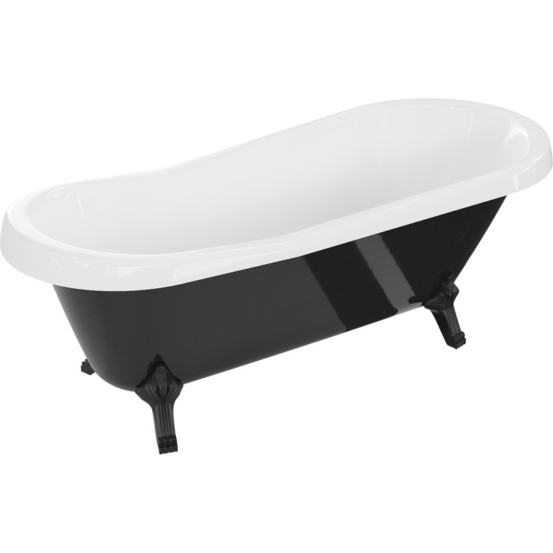 Mexen Retro freestanding bathtub 170 x 75 cm, white/black, black legs - 53251707575-70