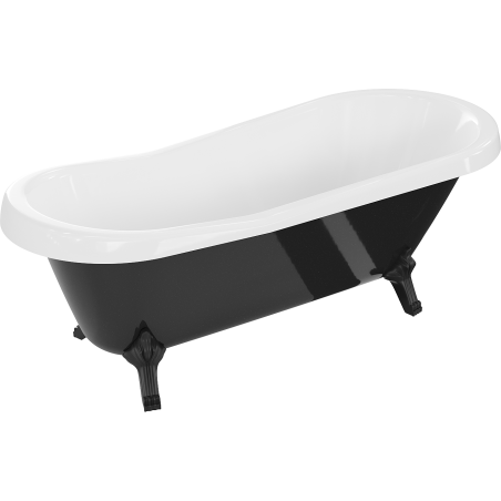 Mexen Retro vann, vabalt seisev 170 x 75 cm, valge/must, mustad jalad - 53251707575-70