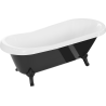 Mexen Retro baignoire autoportante 170 x 75 cm, blanche/noire, pieds noirs - 53251707575-70