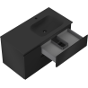 Mexen Orio mobile da bagno 90 cm con lavabo Vela a destra, 2S, 1D, nero opaco - 91A13-09047-3-BBFFF71-W23P71