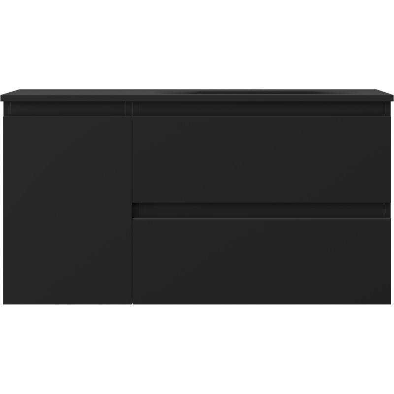 Mexen Orio armoire de salle de bains 90 cm avec lavabo Vela droit, 2T, 1P, noir mat - 91A13-09047-3-BBFFF71-W23P71