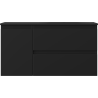 Mexen Orio Badezimmerschrank 90 cm mit Waschbecken Vela rechts, 2S, 1D, schwarz matt - 91A13-09047-3-BBFFF71-W23P71