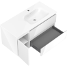 Mexen Orio mueble de baño de 100 cm con lavabo Vela derecho, 2 cajones, 1 puerta, blanco brillo - 91A13-10047-3-BBFFF00-W23P00