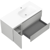 Mexen Orio Badezimmer-Schrank 100 cm mit Waschbecken Vela rechts, 2S, 1D, grau matt/weiß matt - 91A13-10047-3-BBFFF62-W23P01