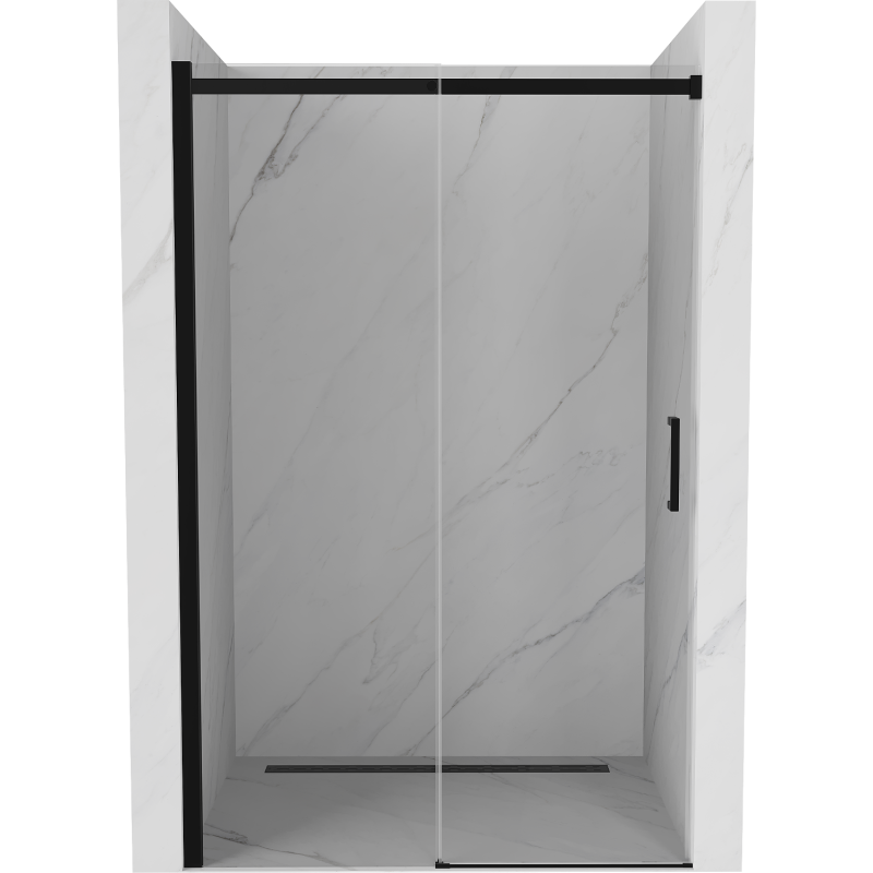 Mexen Omega drzwi prysznicowe rozsuwane 120 cm, transparent, czarne - 825-120-000-70-00