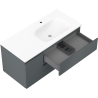 Mexen Orio mueble de baño de 100 cm con lavabo Vela a la derecha, 2S, 1D, grafito mate/blanco mate