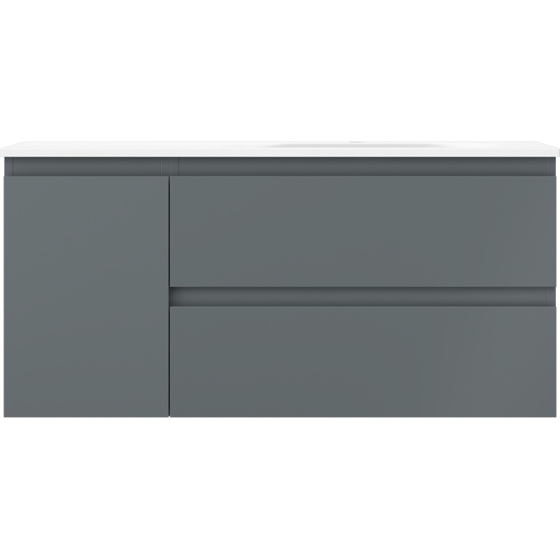 Mexen Orio kupaonski ormarić 100 cm s umivaonikom Vela desni, 2S, 1D, grafit mat/bijela mat - 91A13-10047-3-BBFFF66-W23P01
