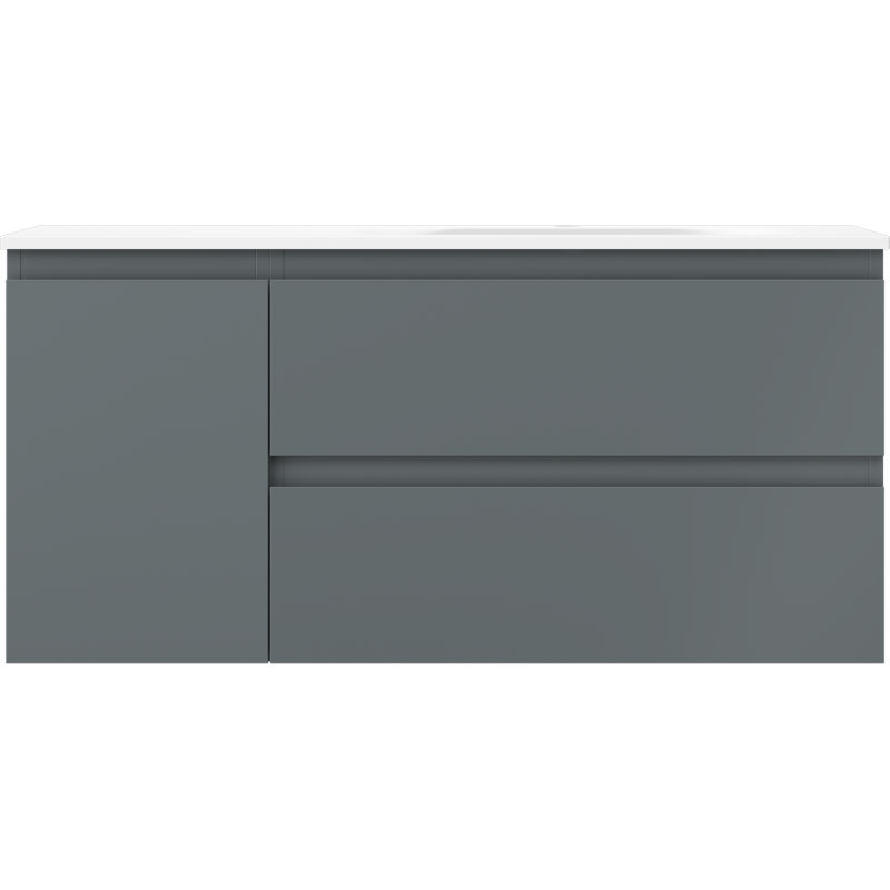 Mexen Orio mobile bagno 100 cm con lavabo Vela destro, 2S, 1A, grafite opaco/bianco opaco - 91A13-10047-3-BBFFF66-W23P01