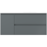 Mexen Orio Badezimmerschrank 100 cm mit Waschbecken Vela rechts, 2S, 1D, graphit matt/weiß matt - 91A13-10047-3-BBFFF66-W23P01