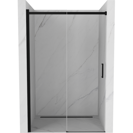 Mexen Omega drzwi prysznicowe rozsuwane 140 cm, transparent, czarne -825-140-000-70-00