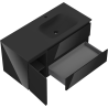 Mexen Orio 100 cm Bathroom Cabinet with Right Sink Vela, 2S, 1D, Black Glossy/Black Matte - 91A13-10047-3-BBFFF70-W23P71