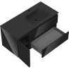 Mexen Orio meuble de salle de bain 100 cm avec lavabo Vela à droite, 2S, 1D, noir brillant/noir mat