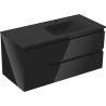 Mexen Orio 100 cm Bathroom Cabinet with Right Sink Vela, 2S, 1D, Black Glossy/Black Matte - 91A13-10047-3-BBFFF70-W23P71