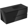 Mexen Orio mueble de baño 100 cm con lavabo Vela derecho, 2C, 1P, negro brillo/negro mate - 91A13-10047-3-BBFFF70-W23P71