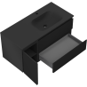 Mexen Orio Badezimmerschrank 100 cm mit Waschbecken Vela rechts, 2S, 1T, schwarz matt - 91A13-10047-3-BBFFF71-W23P71