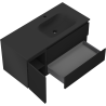 Mexen Orio bathroom cabinet 100 cm with Vela right-hand sink, 2S, 1D, black matte - 91A13-10047-3-BBFFF71-W23P71
