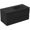 Mexen Orio Badezimmerschrank 100 cm mit Waschbecken Vela rechts, 2S, 1T, schwarz matt - 91A13-10047-3-BBFFF71-W23P71