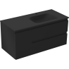 Mexen Orio bathroom cabinet 100 cm with Vela right-hand sink, 2S, 1D, black matte - 91A13-10047-3-BBFFF71-W23P71
