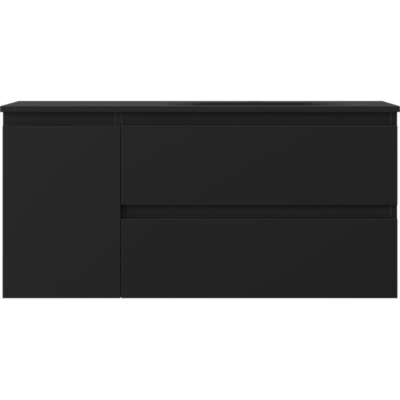 Mexen Orio szafka łazienkowa 100 cm z umywalką Vela prawą, 2S, 1D, czarna mat - 91A13-10047-3-BBFFF71-W23P71