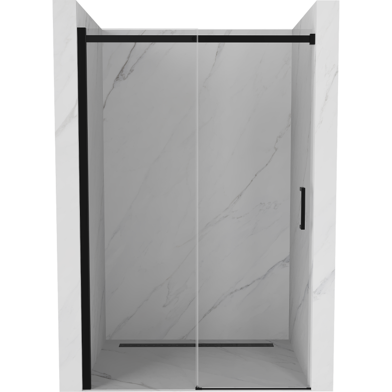 Mexen Omega drzwi prysznicowe rozsuwane 160 cm, transparent, czarne - 825-160-000-70-00