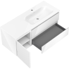 Mexen Orio Badezimmerschrank 120 cm mit Waschbecken Vela rechts, 2S, 1D, weiß glänzend - 91A13-12047-3-BBFFF00-W23P00
