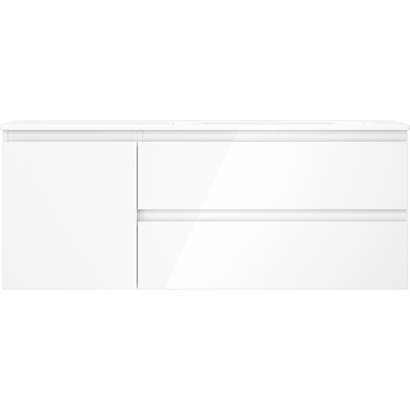 Mexen Orio badkamerkast 120 cm met wastafel Vela rechts, 2L, 1D, wit glans - 91A13-12047-3-BBFFF00-W23P00