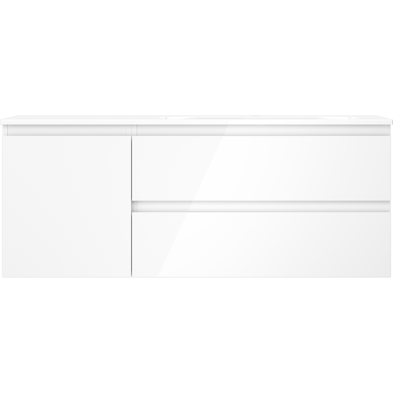 Mexen Orio badkamerkast 120 cm met wastafel Vela rechts, 2S, 1D, wit glans - 91A13-12047-3-BBFFF00-W23P00