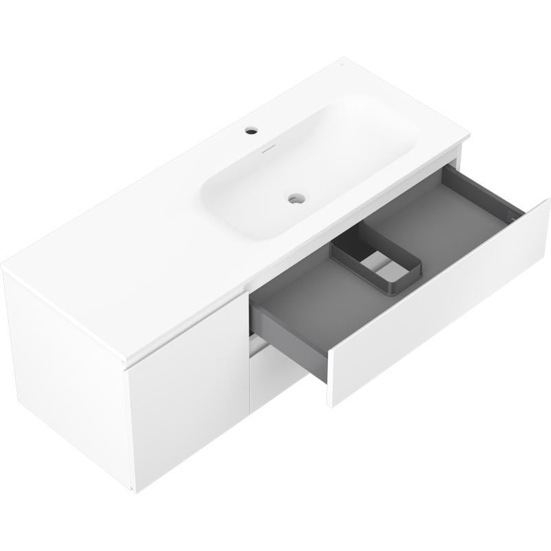 Mexen Orio badkamerkast 120 cm met wastafel Vela rechts, 2S, 1D, wit mat - 91A13-12047-3-BBFFFF01-W23P01