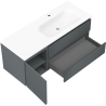 Mexen Orio armoire de salle de bain 120 cm avec lavabo Vela à droite, 2T, 1P, graphite mat/blanc mat