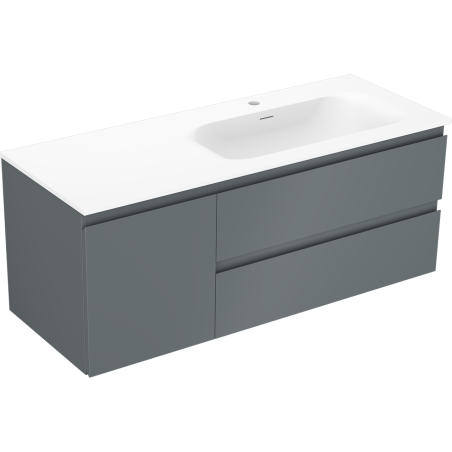 Mexen Orio meuble de salle de bain 120 cm avec lavabo Vela droit, 2S, 1D, graphite mat/blanc mat - 91A13-12047-3-BBFFF66-W23P01