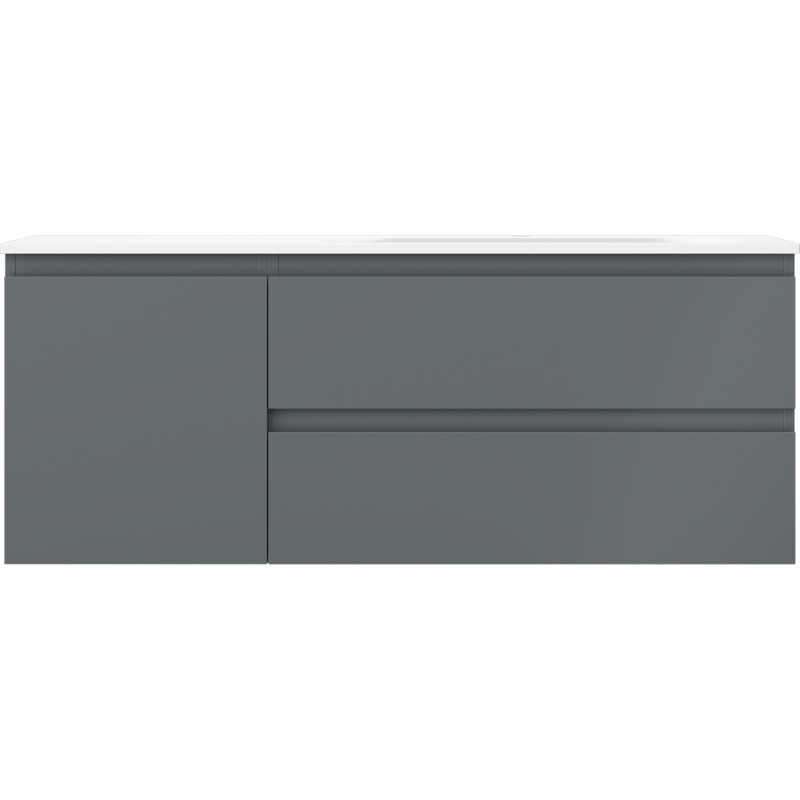 Mexen Orio armoire de salle de bain 120 cm avec lavabo Vela à droite, 2T, 1P, graphite mat/blanc mat