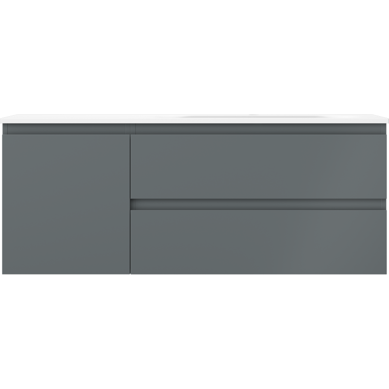 Mexen Orio mueble de baño de 120 cm con lavabo Vela derecho, 2S, 1D, grafito mate/blanco mate - 91A13-12047-3-BBFFF66-W23P01
