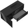 Mexen Orio meuble de salle de bain 120 cm avec lavabo Vela droit, 2S, 1D, noir brillant/noir mat - 91A13-12047-3-BBFFF70-W23P71