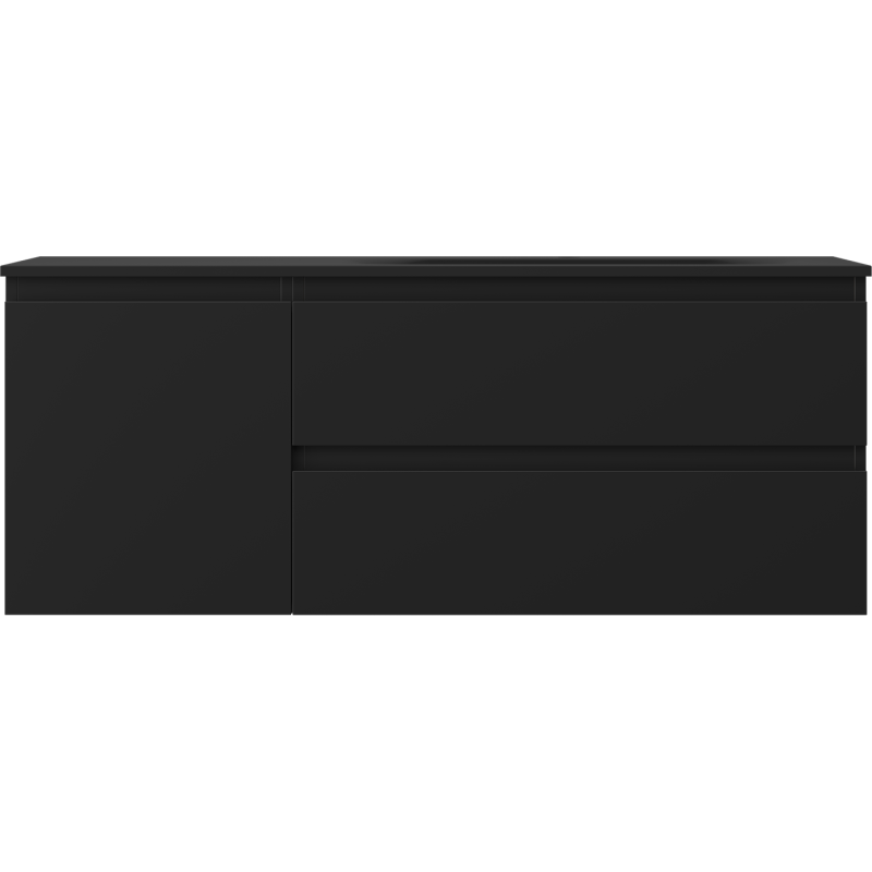 Mexen Orio meuble de salle de bain 120 cm avec lavabo Vela à droite, 2S, 1D, noir mat - 91A13-12047-3-BBFFF71-W23P71