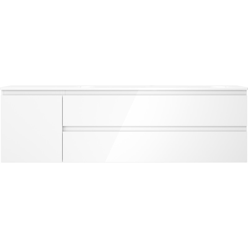 Mexen Orio armoire de salle de bain 160 cm avec lavabo Vela droite, 2S, 1D, blanc brillant - 91A13-16047-3-BBFFF00-W23P00