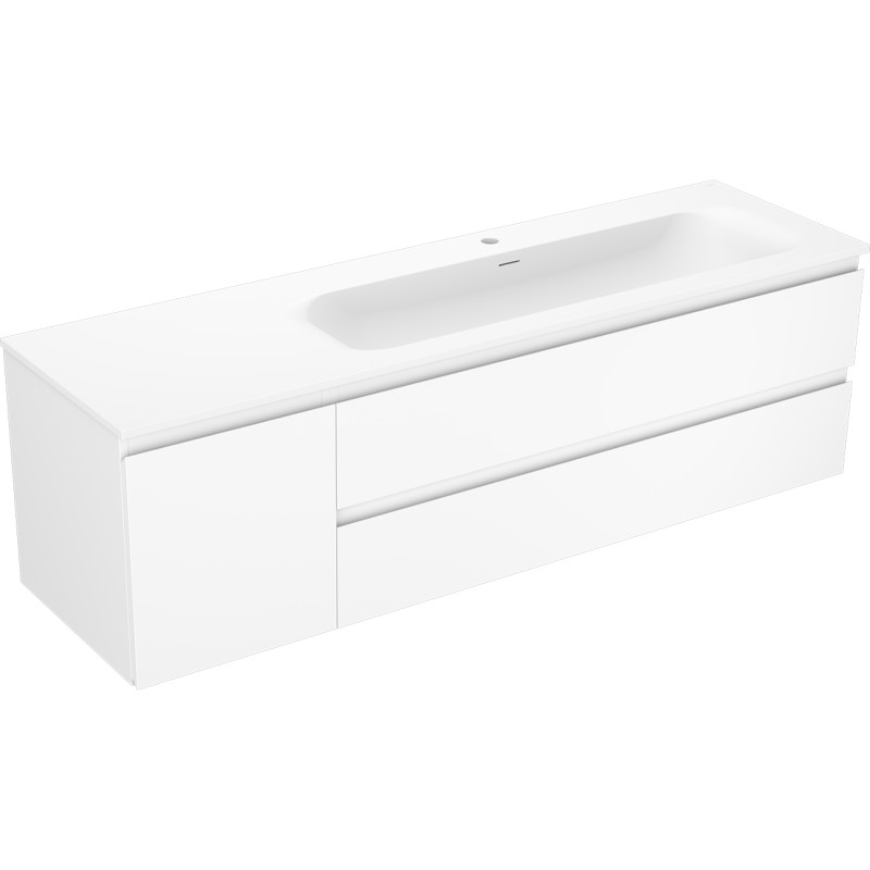 Mexen Orio armoire de salle de bains 160 cm avec lavabo Vela à droite, 2S, 1D, blanc mat - 91A13-16047-3-BBFFFF01-W23P01