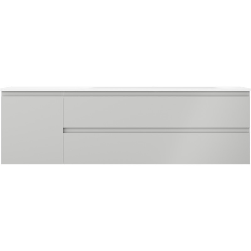Mexen Orio Badezimmerschrank 160 cm mit Waschbecken Vela rechts, 2S, 1T, grau matt/weiß matt - 91A13-16047-3-BBFFF62-W23P01